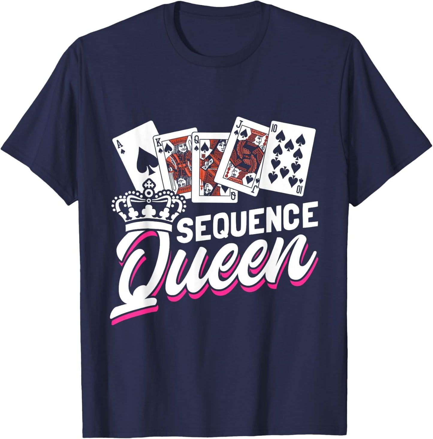Sequence Card Game Lover | Card Player Strategy Design T-Shirt - T-Shirt | Navy
