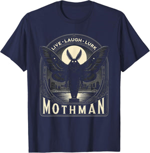 Mothman Live Love Lurk Cryptid Cryptozoology T-Shirt - T-Shirt | Navy