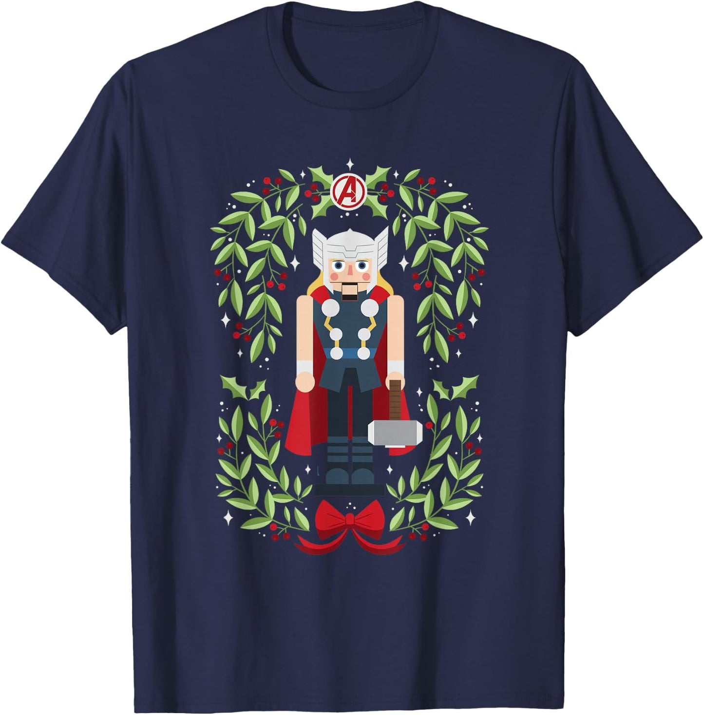 Marvel Holiday Christmas Avengers Holly Thor Nutcracker T-Shirt - T-Shirt | Navy