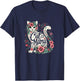 Cat Mama Cute Flower Cat Mother's Day Floral Cat Mom T-Shirt - T-Shirt | Navy