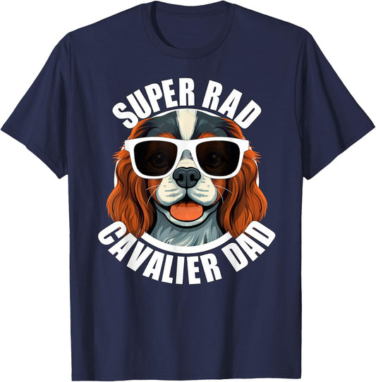 Cavalier King Charles Spaniel Dad Funny Father’s Day T-Shirt - T-Shirt | Navy