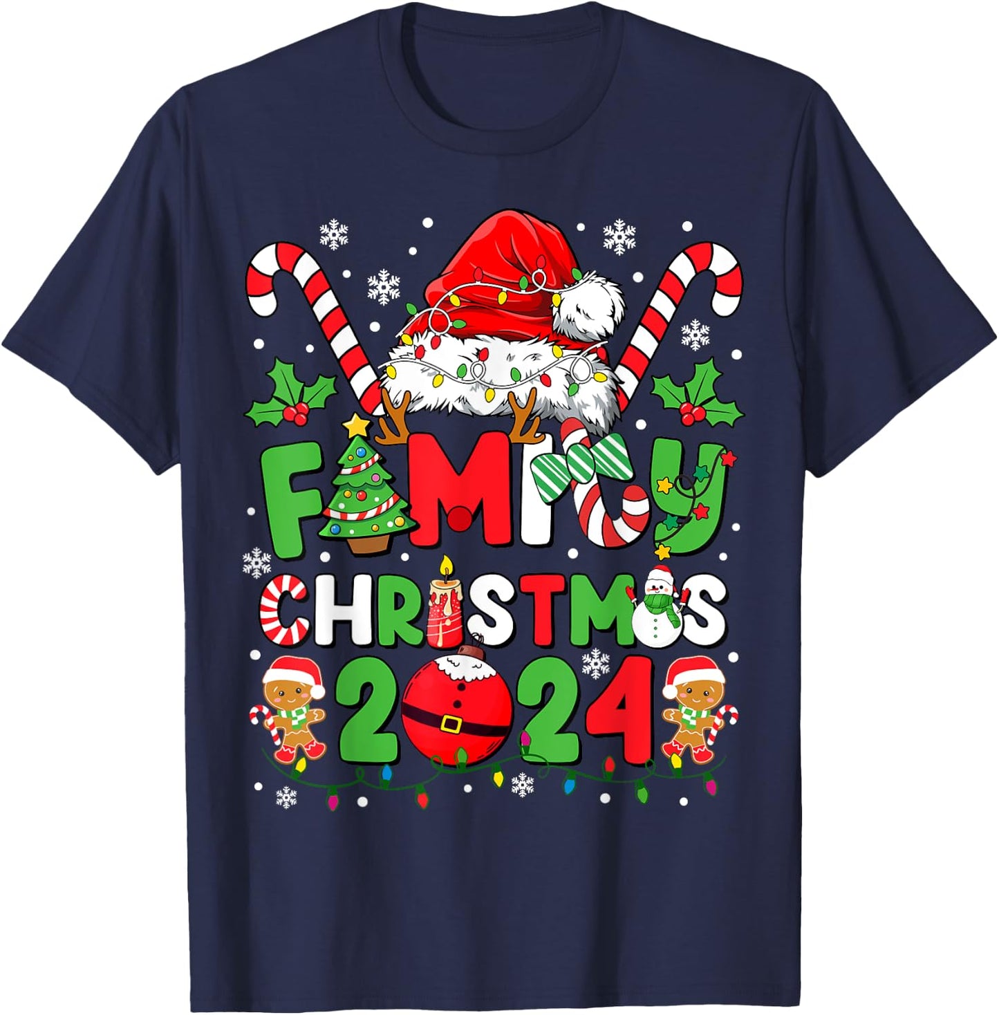 Christmas 2024 Family Matching Outfits Team Santa Elf Squad T-Shirt - T-Shirt | Navy