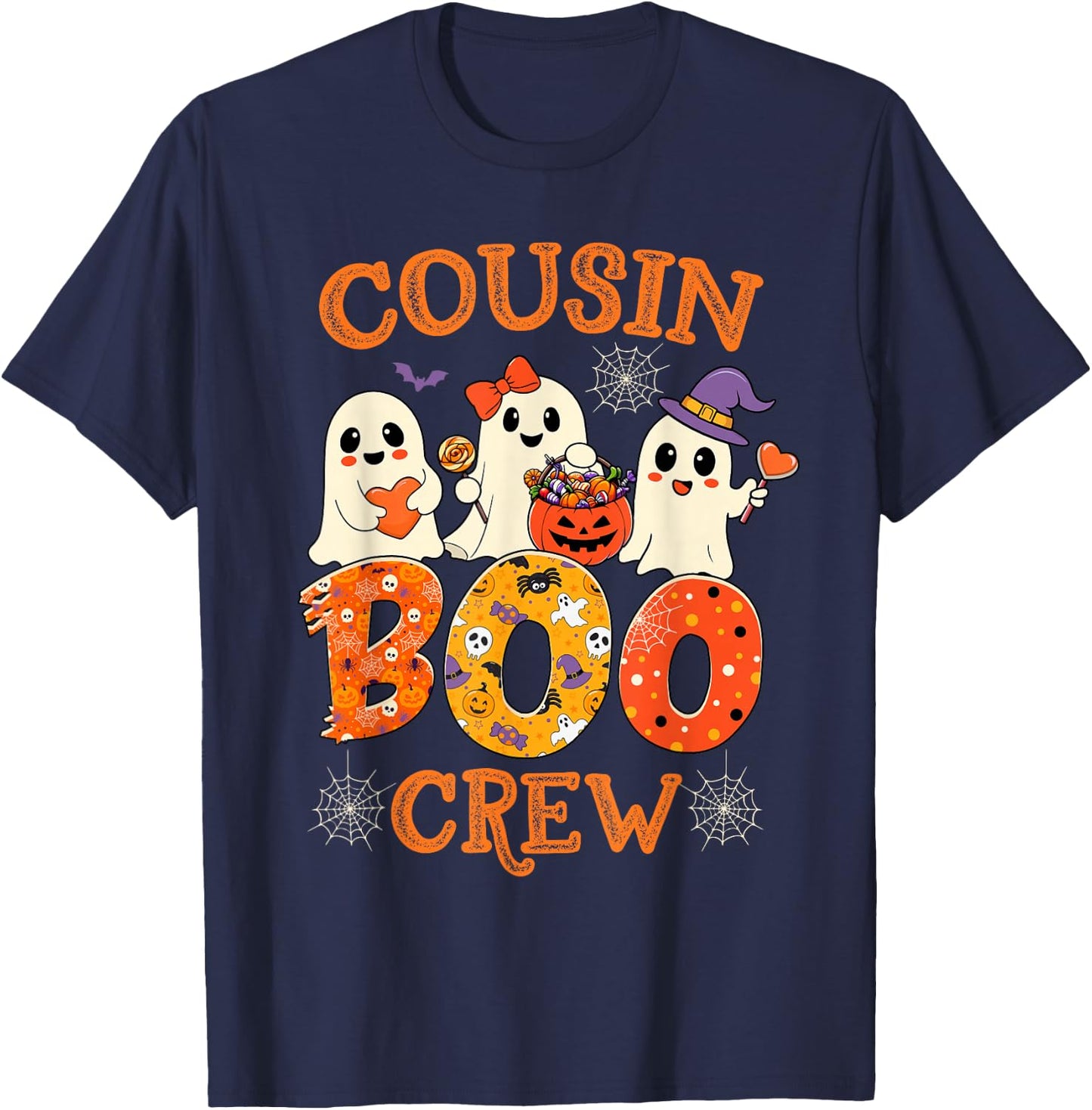 Cousin Boo Crew Funny Halloween Costume for Teacher Kids T-Shirt - T-Shirt | Navy