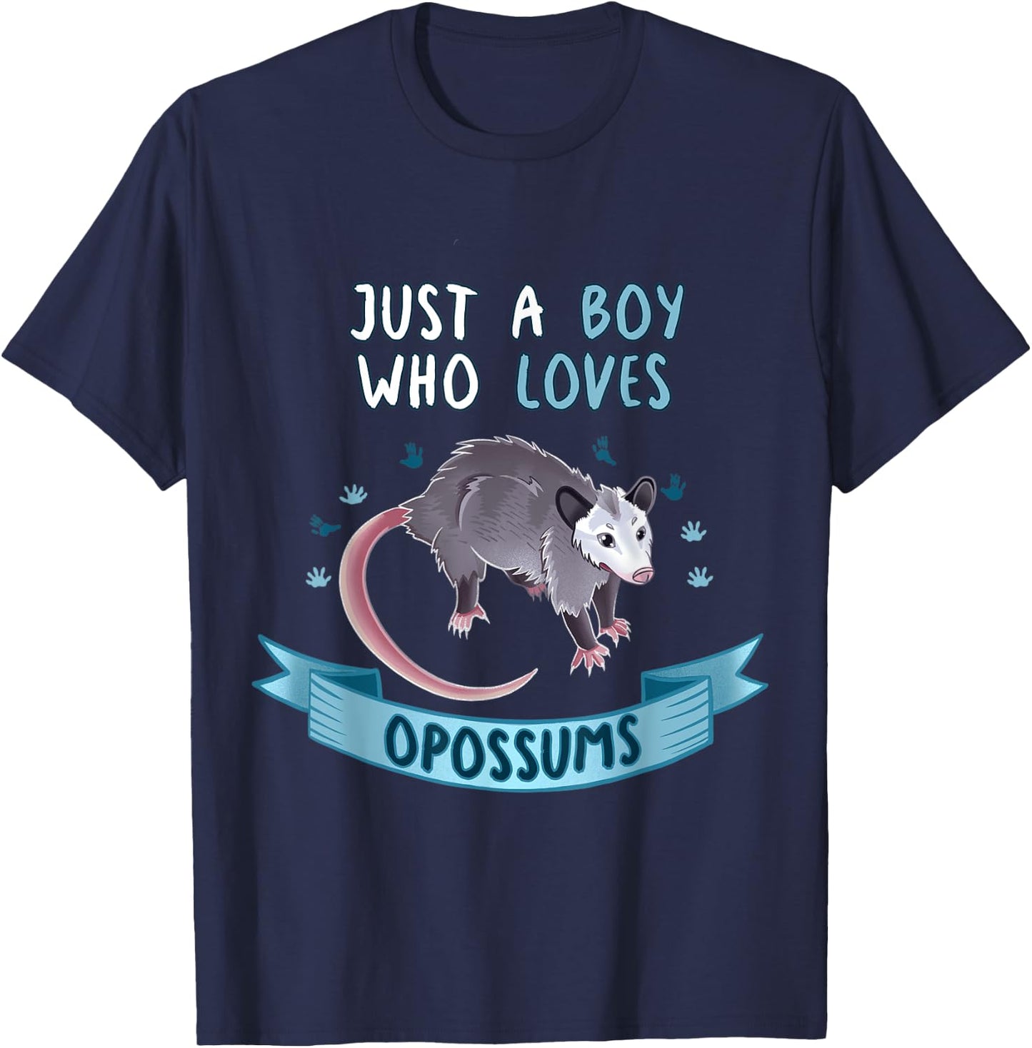 Just A Boy Who Loves Opossums Funny Opossum Owner Quote T-Shirt - T-Shirt | Navy