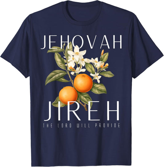 Jehovah Jireh Graphic Christian Jesus Retro Fruit Lemon T-Shirt - T-Shirt | Navy