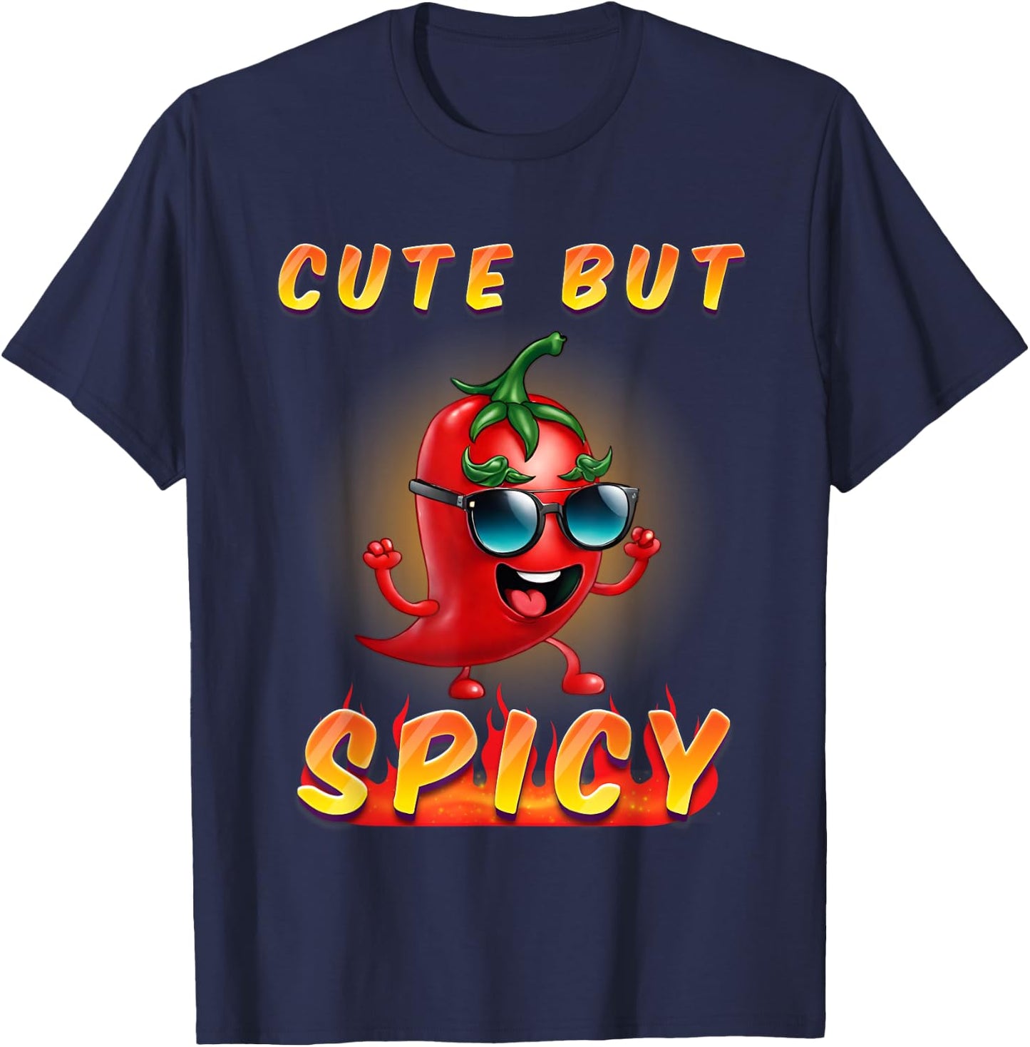 Kids Cute But Spicy Mexican Cinco De Mayo Chili Boys Girls T-Shirt - T-Shirt | Navy
