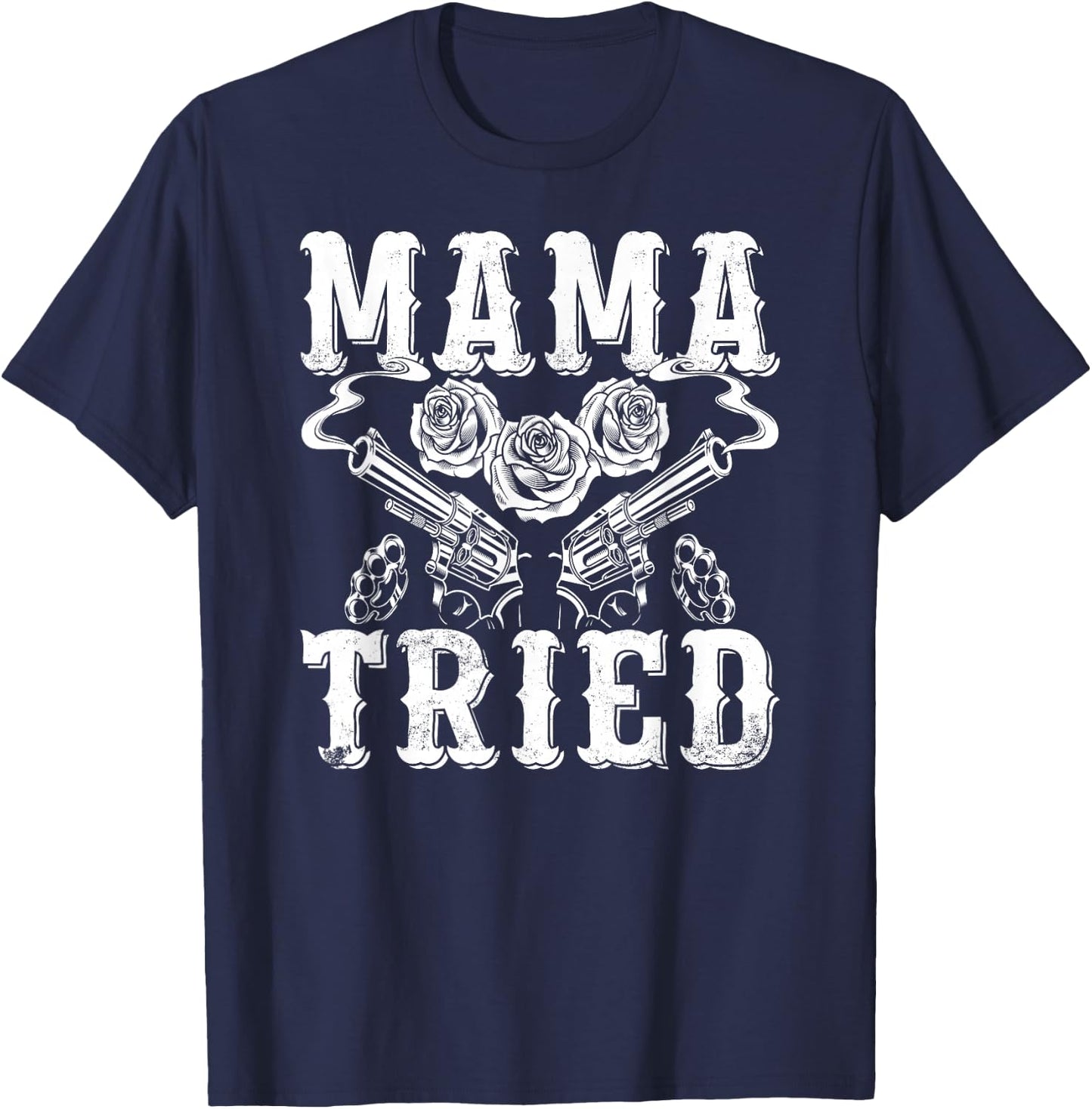 Outlaw Music Vintage Mama Tried Country T-Shirt - T-Shirt | Navy