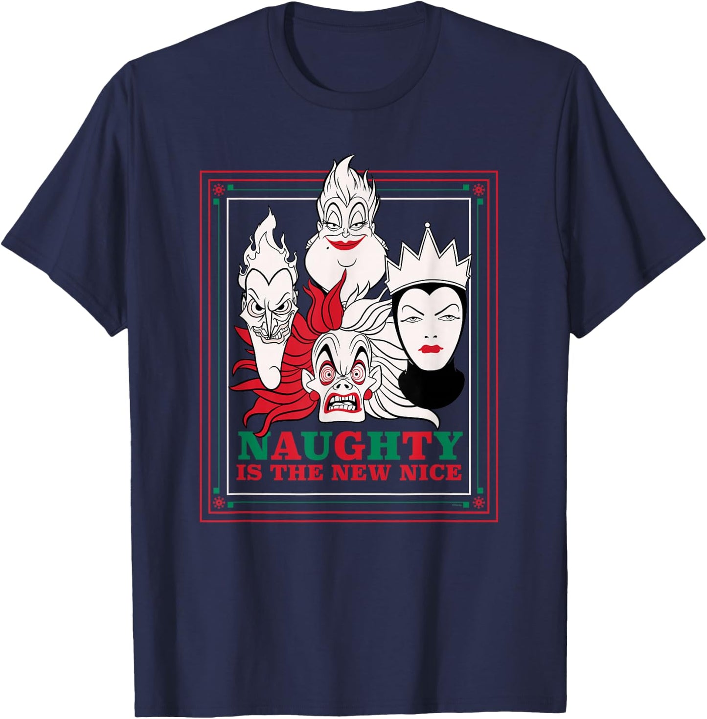 Disney Villains Holiday Christmas Naughty is The New Nice T-Shirt - T-Shirt | Navy