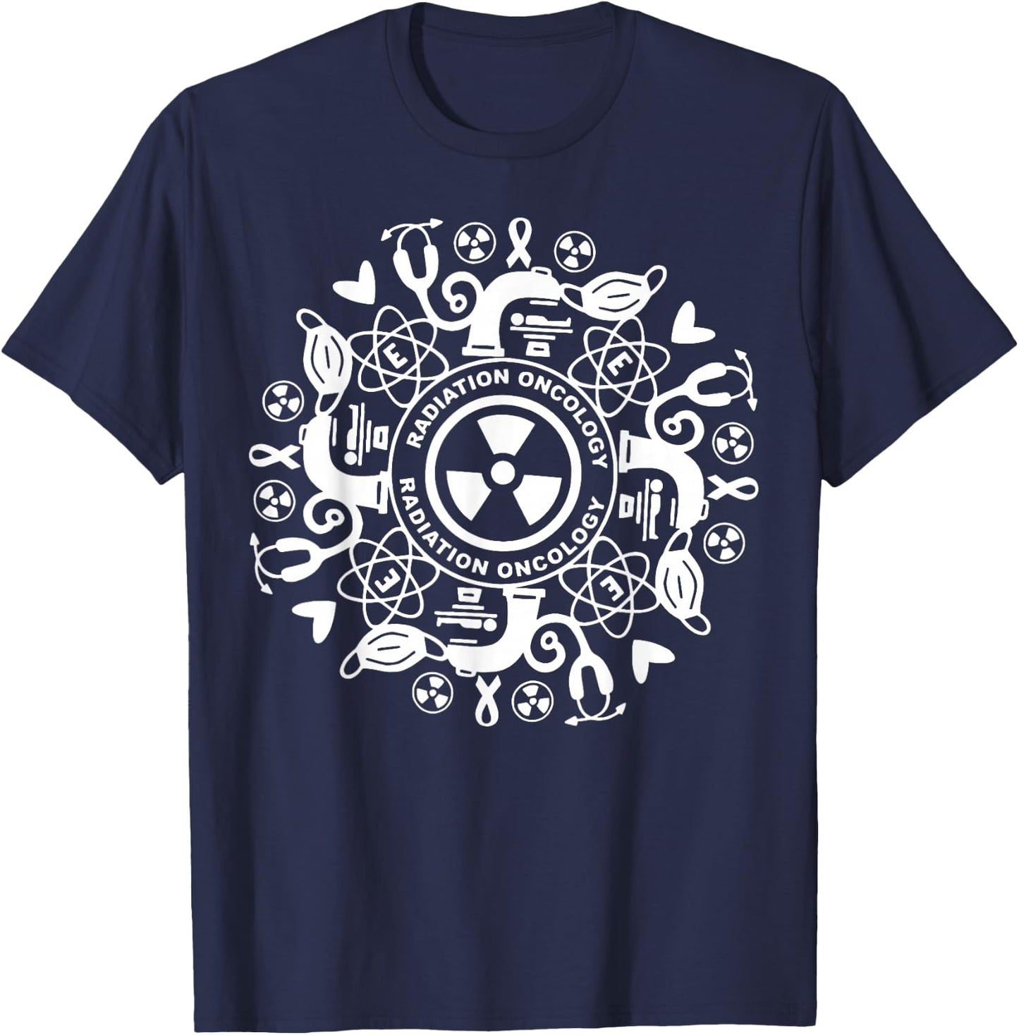 Retro Radiation Oncology Radiation Therapist Oncology Tech T-Shirt - T-Shirt | Navy