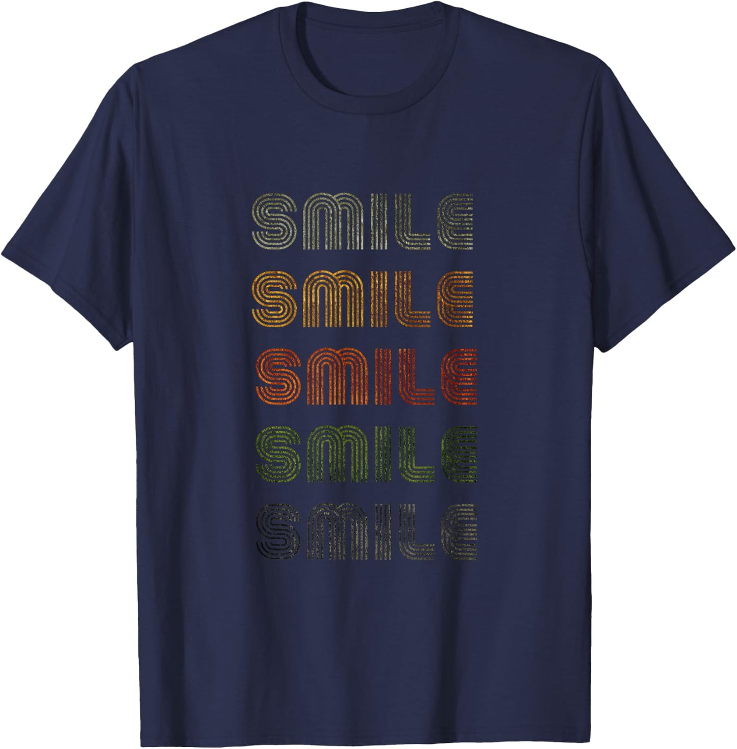 Love Heart Smile Grunge Vintage Style Black Smile T-Shirt - T-Shirt | Navy