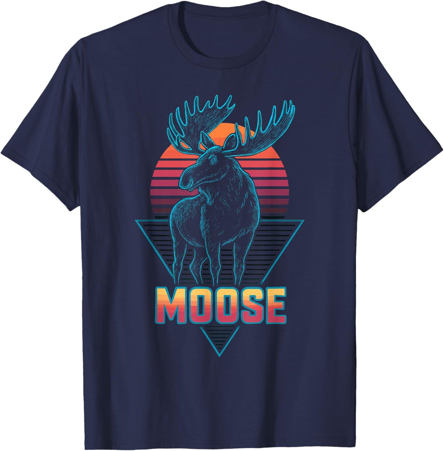 Moose Retro T-Shirt - T-Shirt | Navy