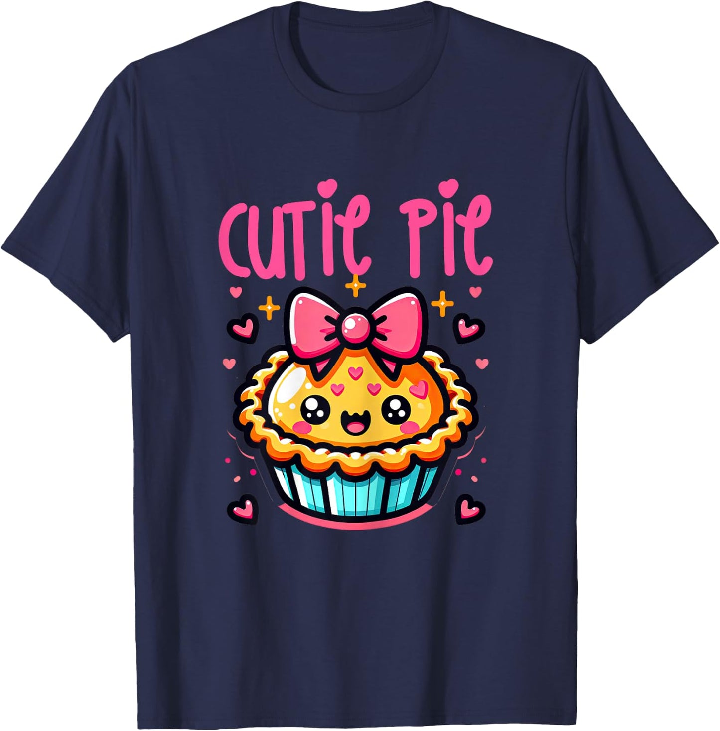 Girls Cutie Pie Cute School Adorable Girls Size 10-12 7-8 T-Shirt - T-Shirt | Navy