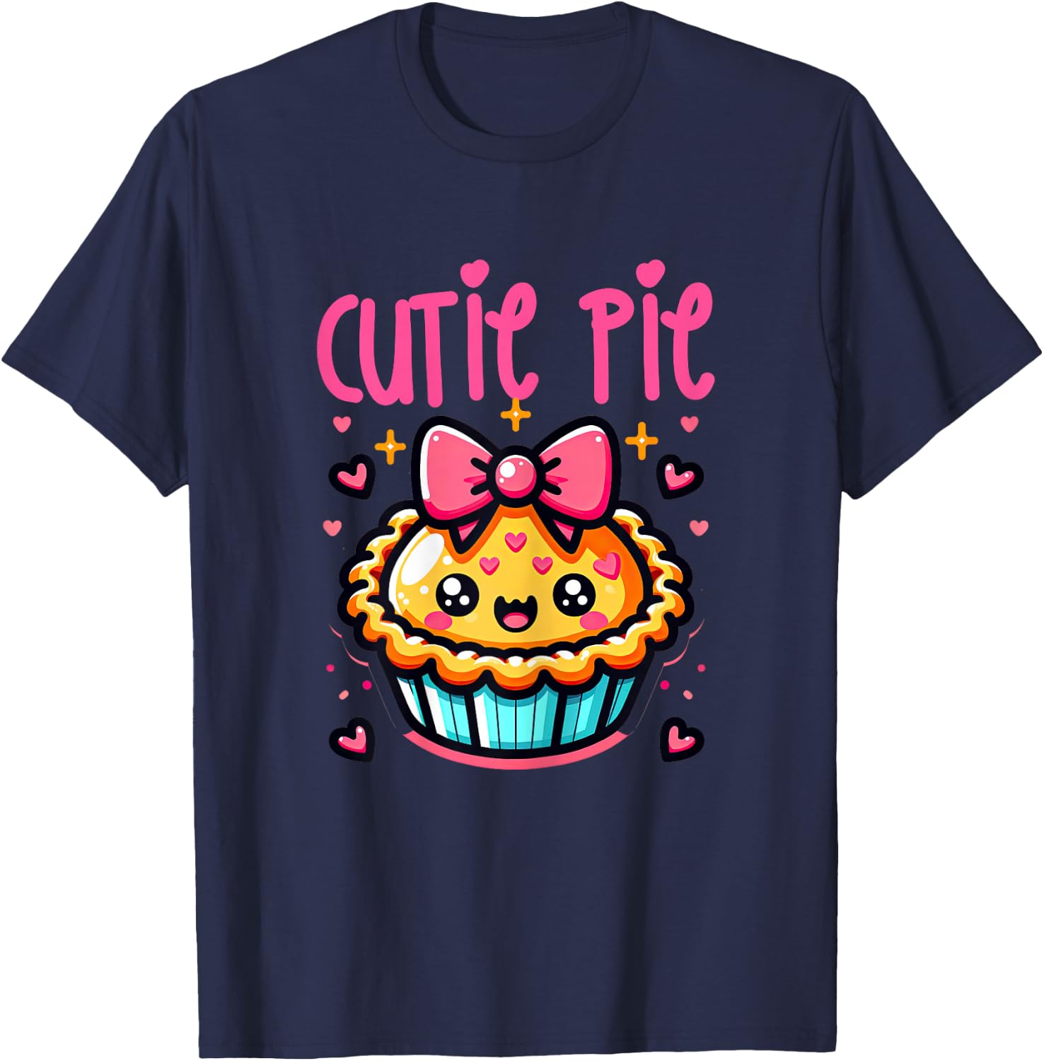 Girls Cutie Pie Cute School Adorable Girls Size 10-12 7-8 T-Shirt - T-Shirt | Navy