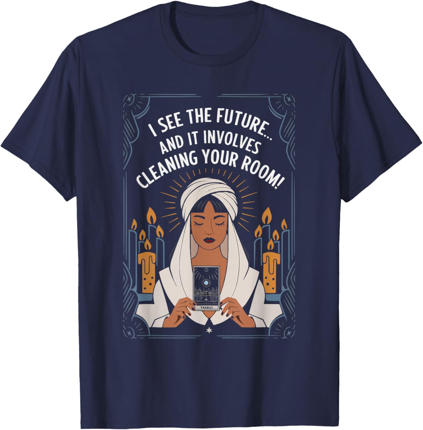 Tarot Card Reading Occult Dark Magic Tarot Reader Mom T-Shirt - T-Shirt | Navy