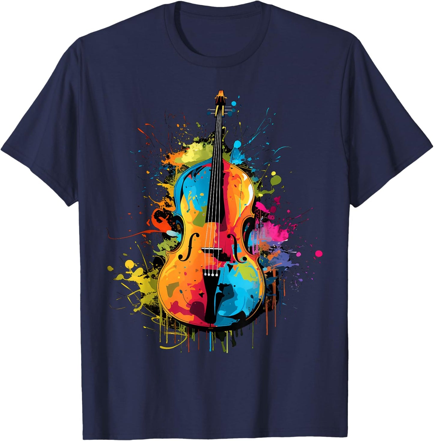 Men, Women and Kids Double Bass Upright Bass T-Shirt - T-Shirt | Navy