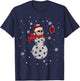 Santa Hat Snowman Family Xmas Matching Pickleball Christmas T-Shirt - T-Shirt | Navy