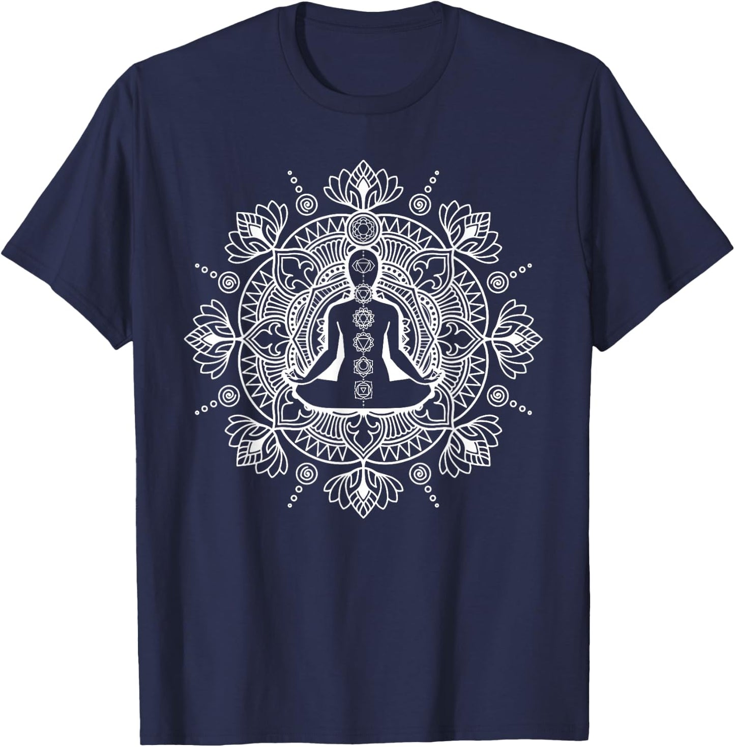 Chakra Design For Yoga Meditation T-Shirt - T-Shirt | Navy