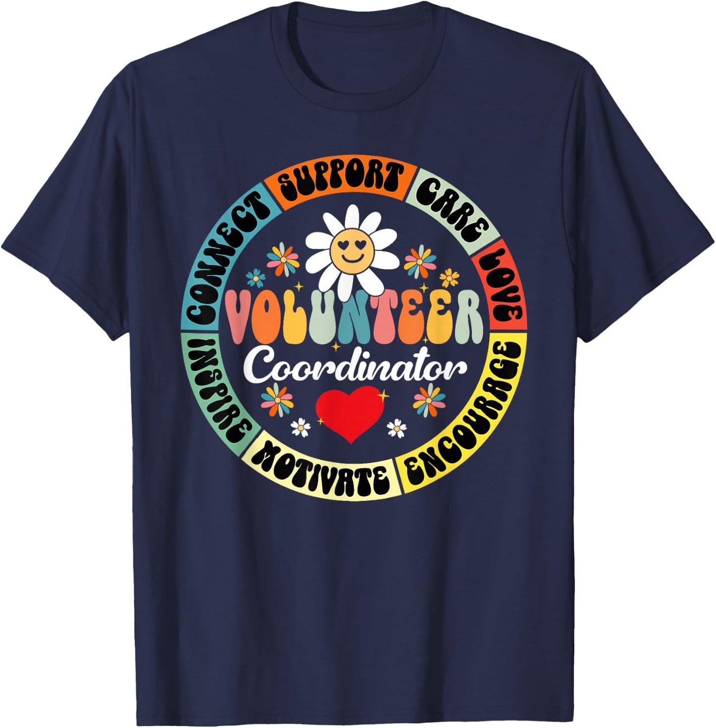 Volunteer Coordinator Appreciation Week Back to School Retro T-Shirt - T-Shirt | Navy