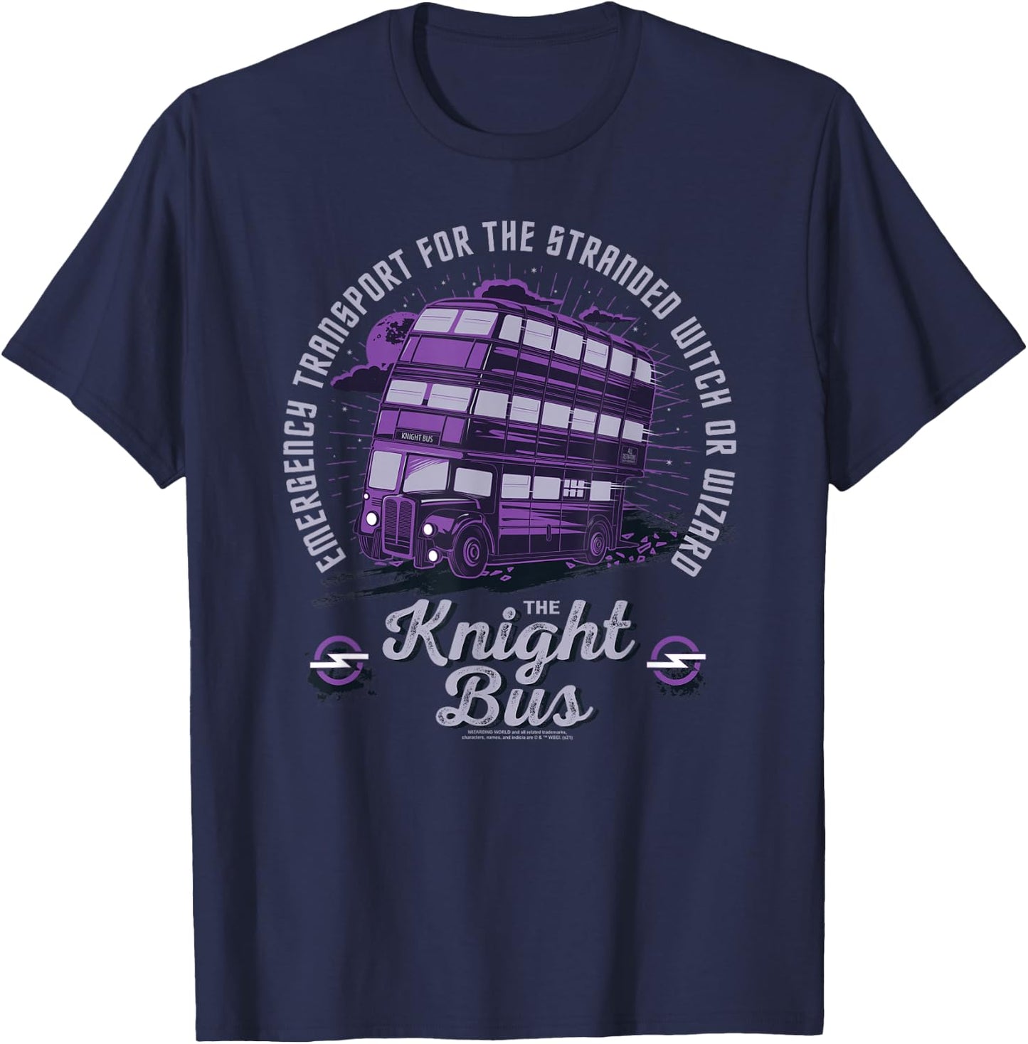 Harry Potter Magical Motors - The Knight Bus Small T-Shirt - T-Shirt | Navy