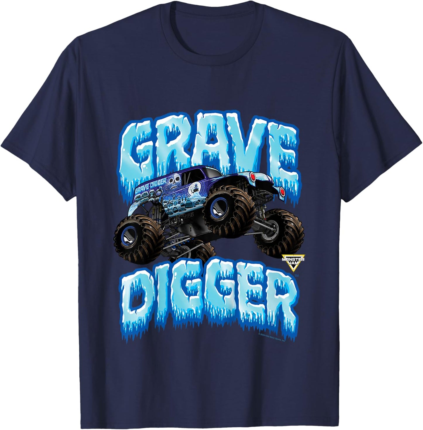 Monster Jam Kids Grave Digger Ice Cold Monster Truck T-Shirt - T-Shirt | Navy