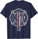 Firefighter Shirt Christian Thin Red Line Maltese Cross T-Shirt - T-Shirt | Navy