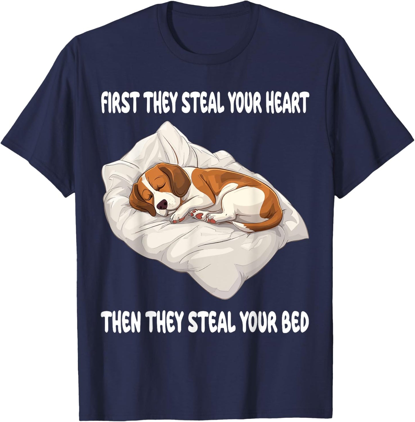 Beagle Sleeping Pajamas Nightgown T-Shirt - T-Shirt | Navy