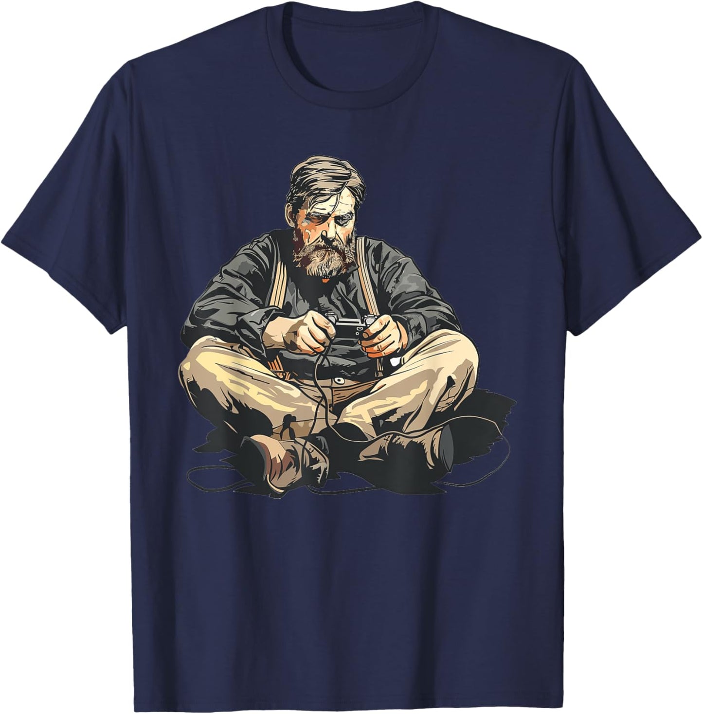Ernest Shackleton Playing Video Games T-Shirt - T-Shirt | Navy