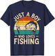 Funny Fishing Shirt for Kids Boys Fisherman Bass Fish T-Shirt - T-Shirt | Navy