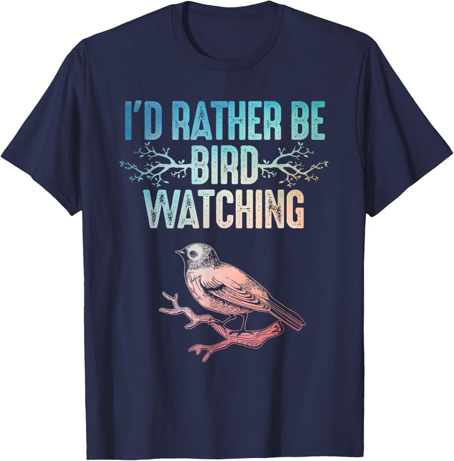 Best Birdwatching Art Women Birding Nerd Bird Lovers T-Shirt - T-Shirt | Navy
