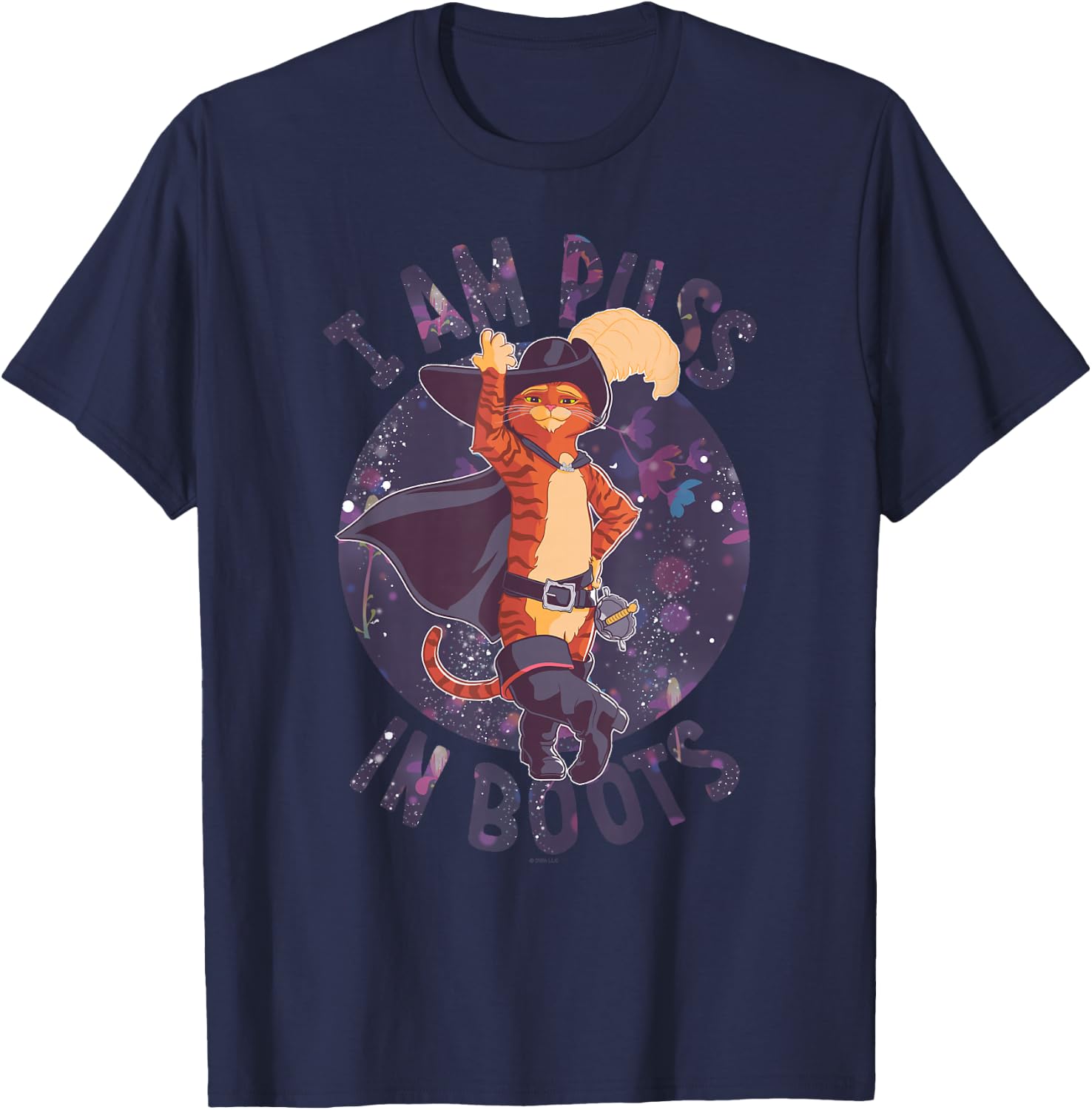DreamWorks Puss in Boots: The Last Wish Celestial Puss Logo Small T-Shirt - T-Shirt | Navy