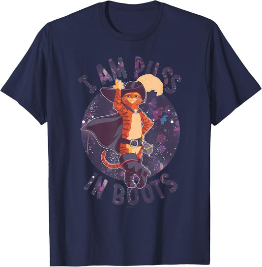DreamWorks Puss in Boots: The Last Wish Celestial Puss Logo Small T-Shirt - T-Shirt | Navy
