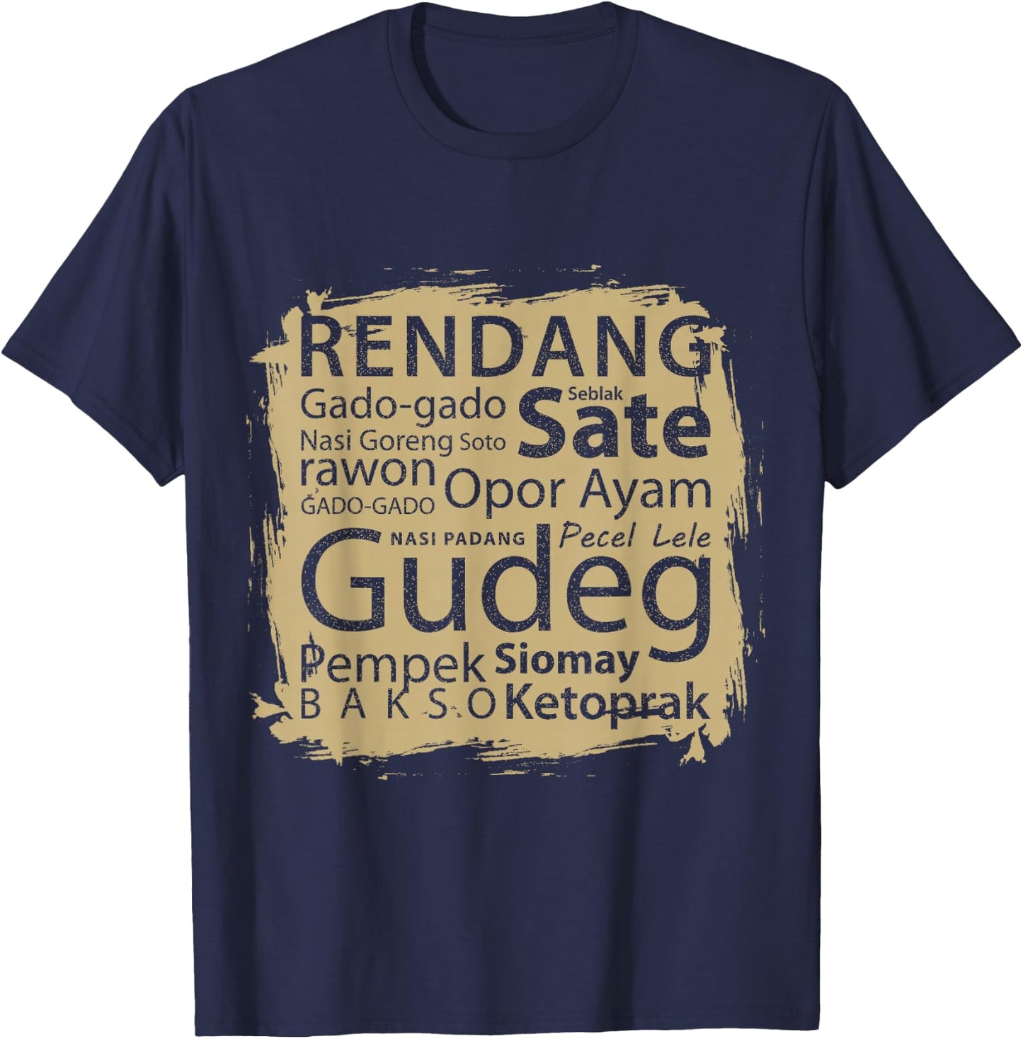 Vintage Retro Apparel Of Indonesia Food Top Favorit Indonesia Food T-Shirt - T-Shirt | Navy