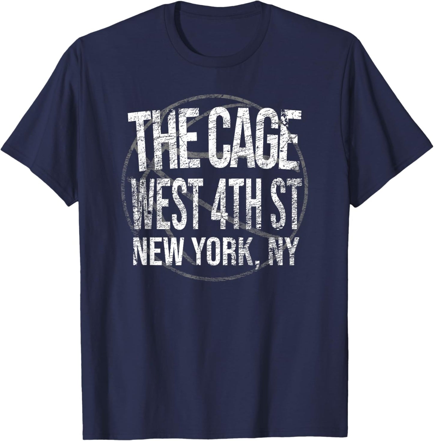 Basketball New York City THE CAGE Throwback Retro T Shirt T-Shirt - T-Shirt | Navy