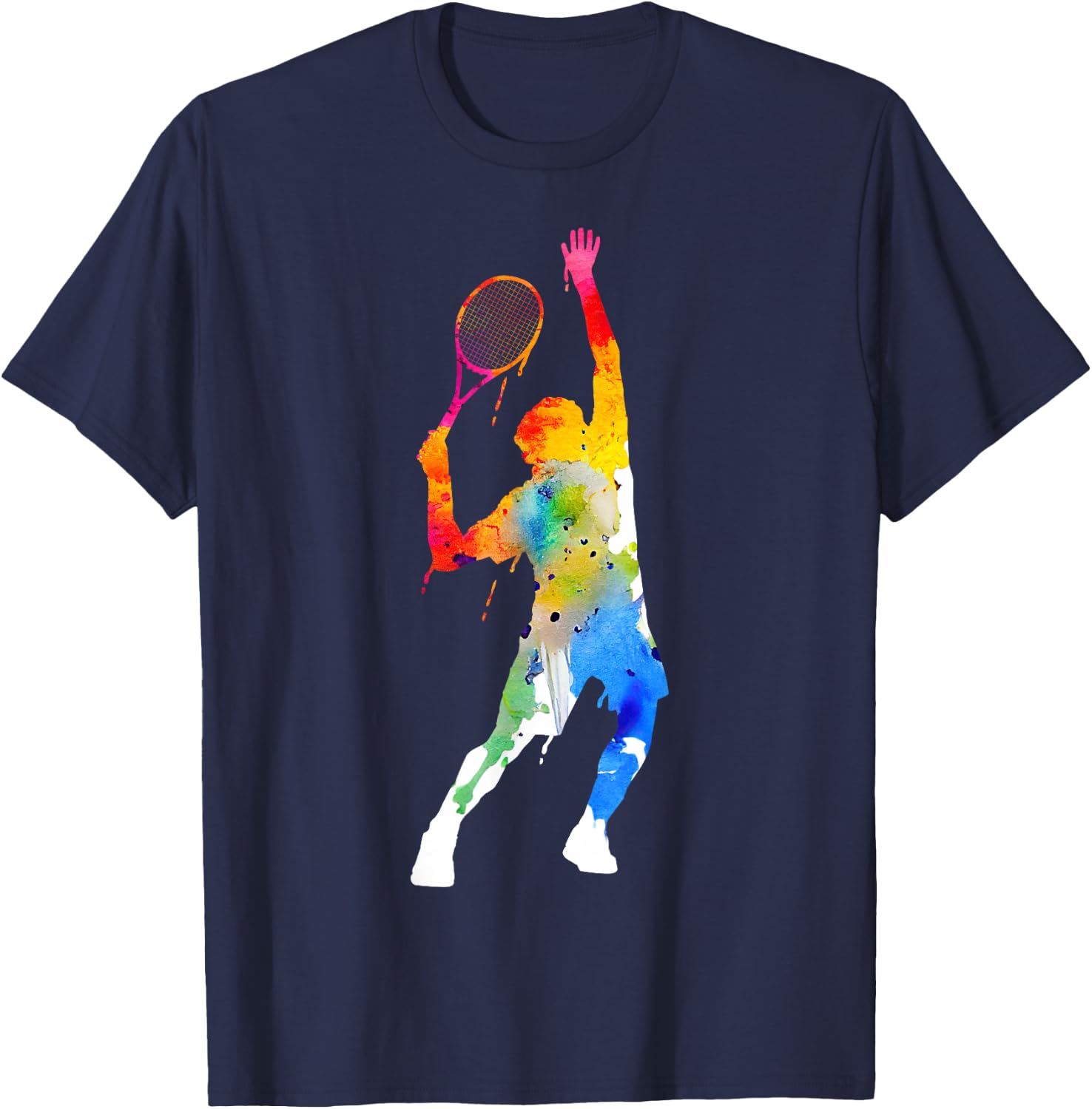 Colourful Tennis Player T-Shirt - T-Shirt | Navy
