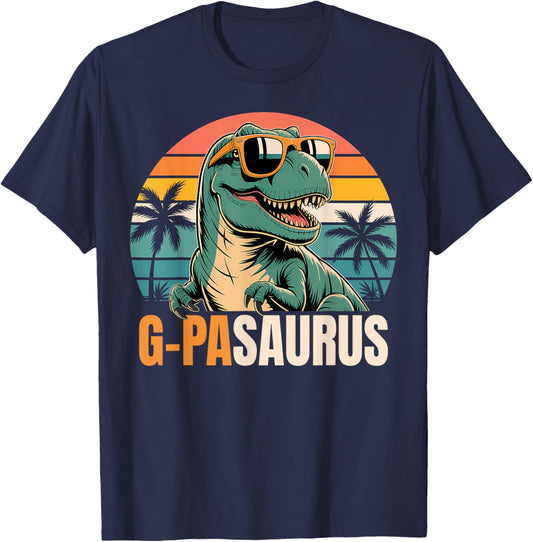 G-Pa Saurus G-PaSaurus T Rex Dinosaur Funny Family Matching T-Shirt - T-Shirt | Navy