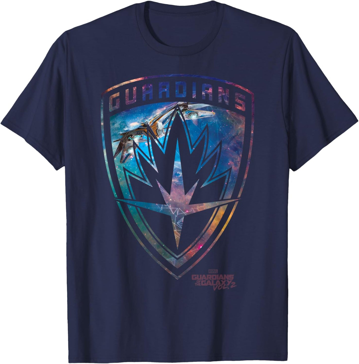 Marvel Guardians of The Galaxy Vol 2 Rainbow Ravager Badge T-Shirt - T-Shirt | Navy