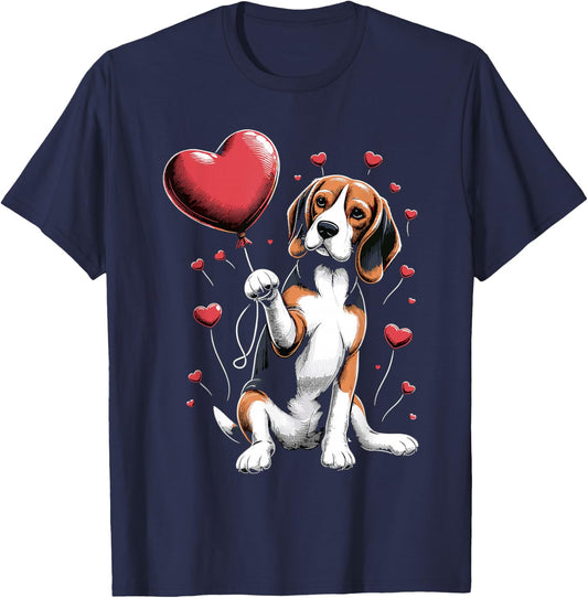 Beagle Dog Valentine's Day Dog Owner Valentine T-Shirt - T-Shirt | Navy