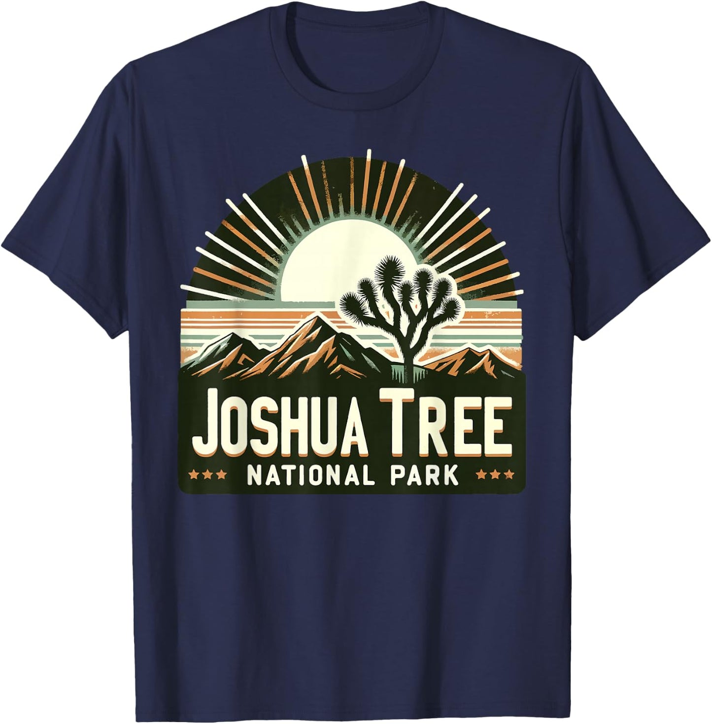 Joshua Tree National Park Retro Vintage Hike Camping Outdoor T-Shirt - T-Shirt | Navy