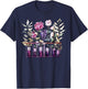 Chemistry Lab Science Flower Teacher Floral Beakers T-Shirt - T-Shirt | Navy