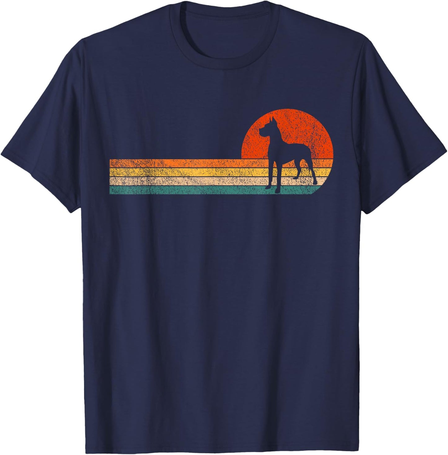 Great Dane Dog Owner Great Dane Mom Great Dane Dad Retro T-Shirt - T-Shirt | Navy