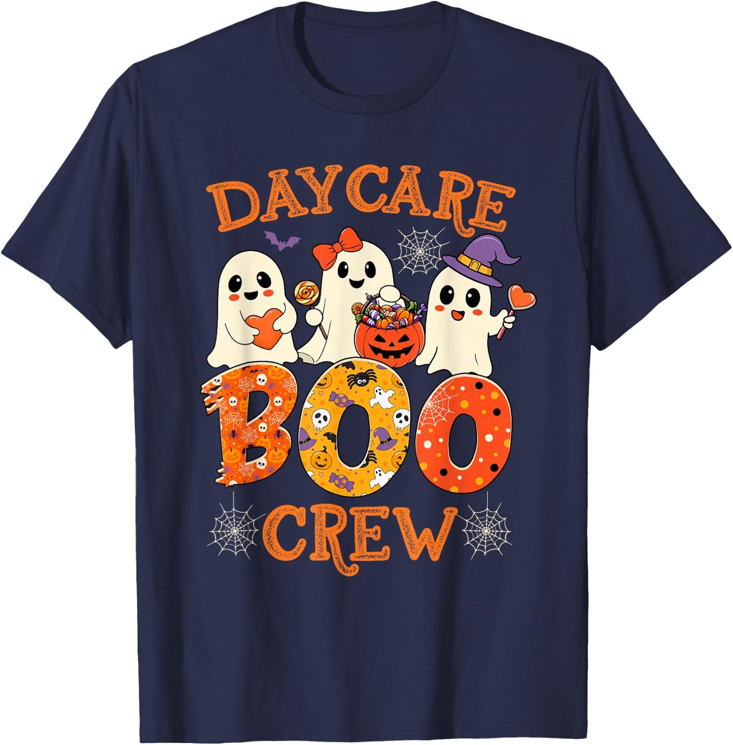 Daycare Boo Crew Funny Halloween Spooky Costume for Teacher T-Shirt - T-Shirt | Navy