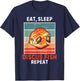 Eat, Sleep Discus Fish Repeat Vintage Grunge Discus Fish T-Shirt - T-Shirt | Navy