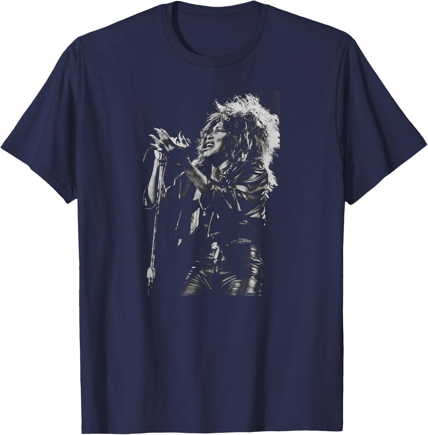 Tina Turner Performing Live by Stephen Wright T-Shirt - T-Shirt | Navy