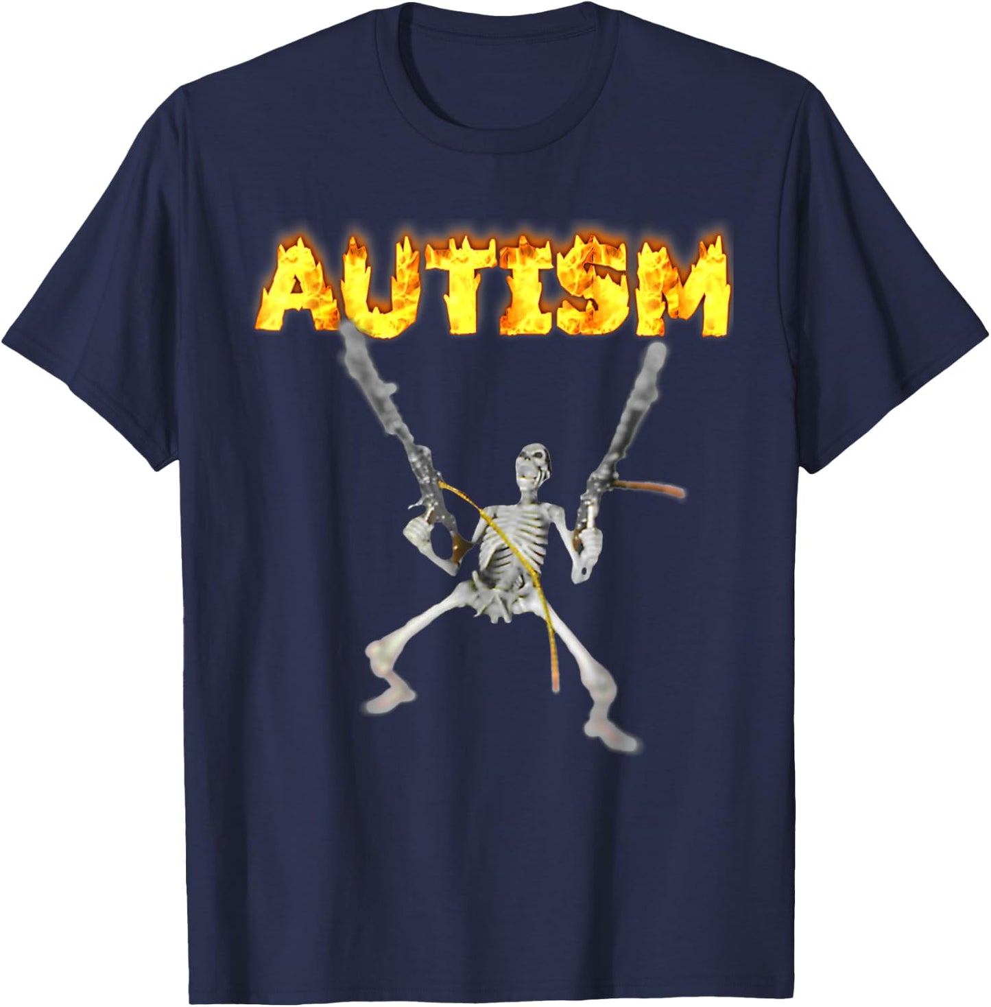 Autism Skeleton Funny Oddly Specific Dank Meme T-Shirt - T-Shirt | Navy