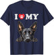 Dutch Shepherd I Heart My Dog Funny Dog Lover T-Shirt - T-Shirt | Navy