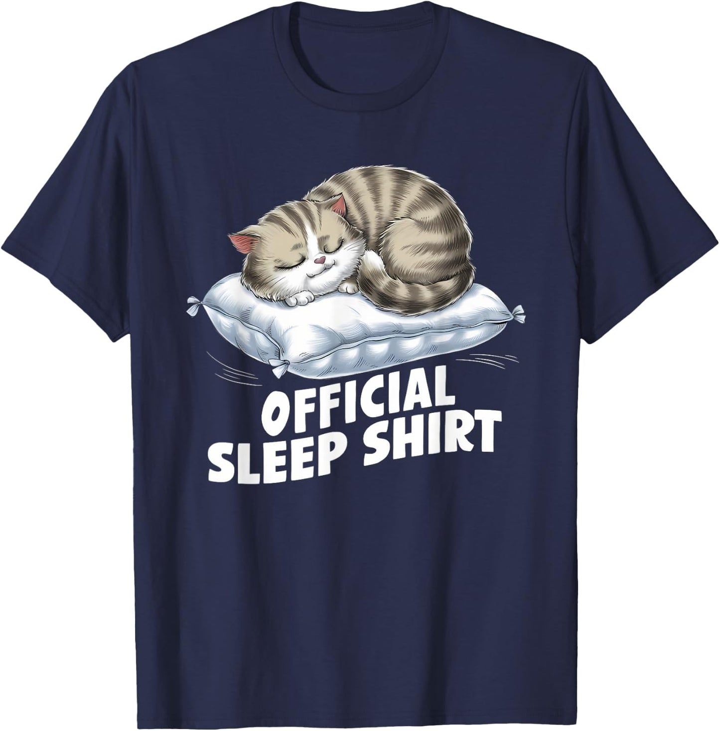 Official Sleep Shirt Cat Pajamas Nightgown T-Shirt - T-Shirt | Navy