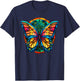 Stained Glass Window Butterfly Art T-Shirt - T-Shirt | Navy