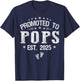 Promoted To Pops est.2025 Father's Day First time Pops T-Shirt - T-Shirt | Navy