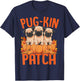 Pug-Kin Patch Pug Puppies Pumpkin Halloween Fall Autumn T-Shirt - T-Shirt | Navy