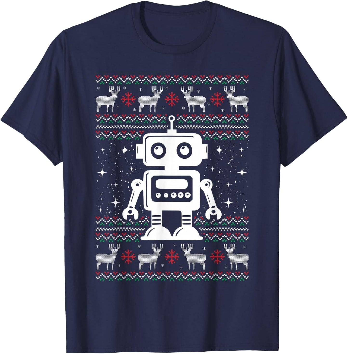 Robots Ugly Christmas Sweater Xmas - Robotics Engineer T-Shirt - T-Shirt | Navy